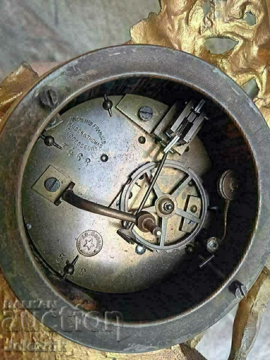 Рядък Френски Будоарен/Каминен Часовник,19 век-Работи. - 6