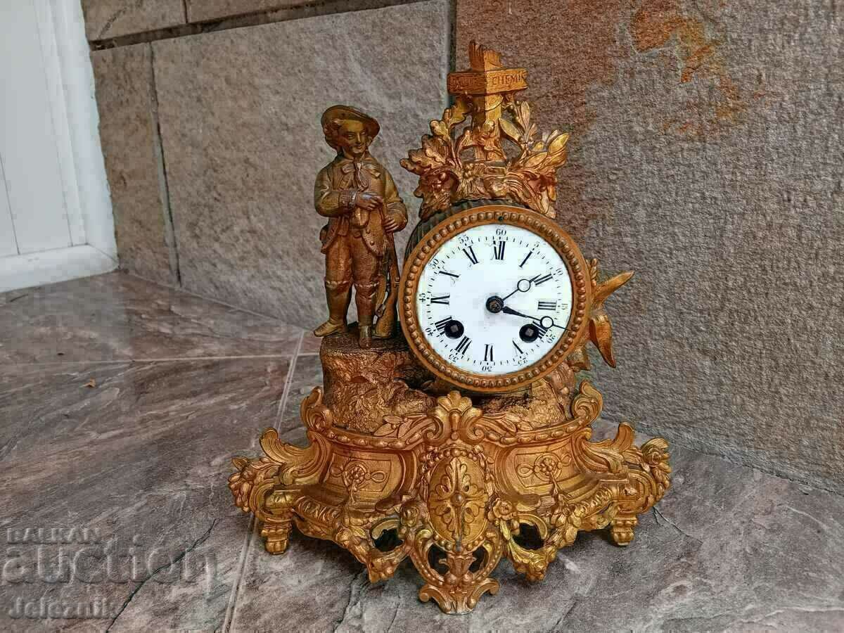 Рядък Френски Будоарен/Каминен Часовник,19 век-Работи. - 7