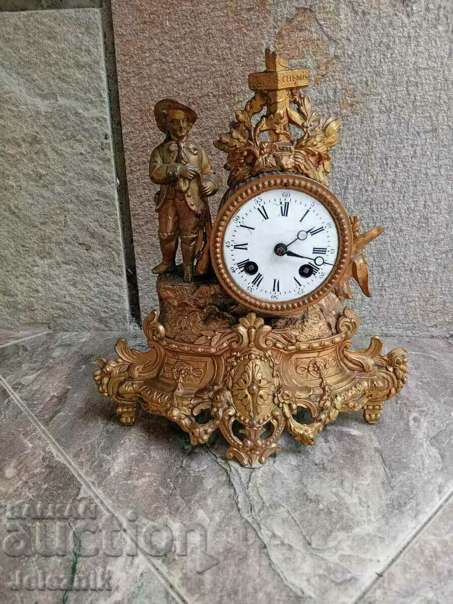 Rare French Boudoir/Mantel Clock, 19th century - Works.