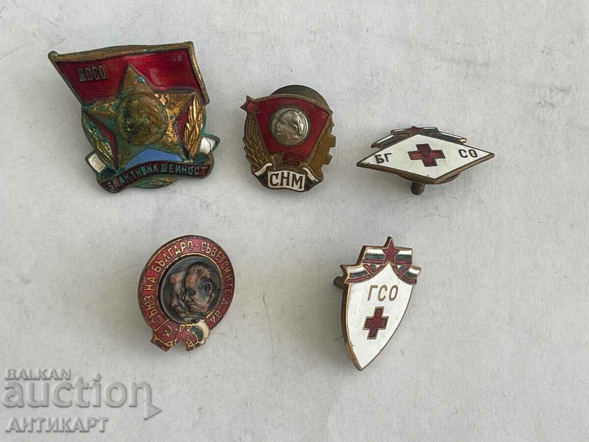 5 pieces of communist characters on screw enamel