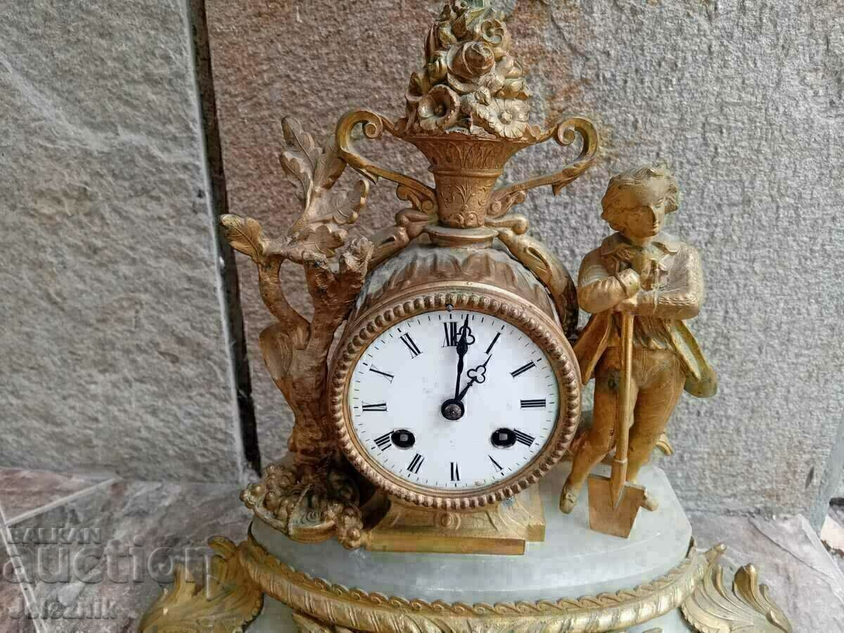 Licitație Rar ceas francez de cămin, secolul al XIX-lea - Funcționează.
