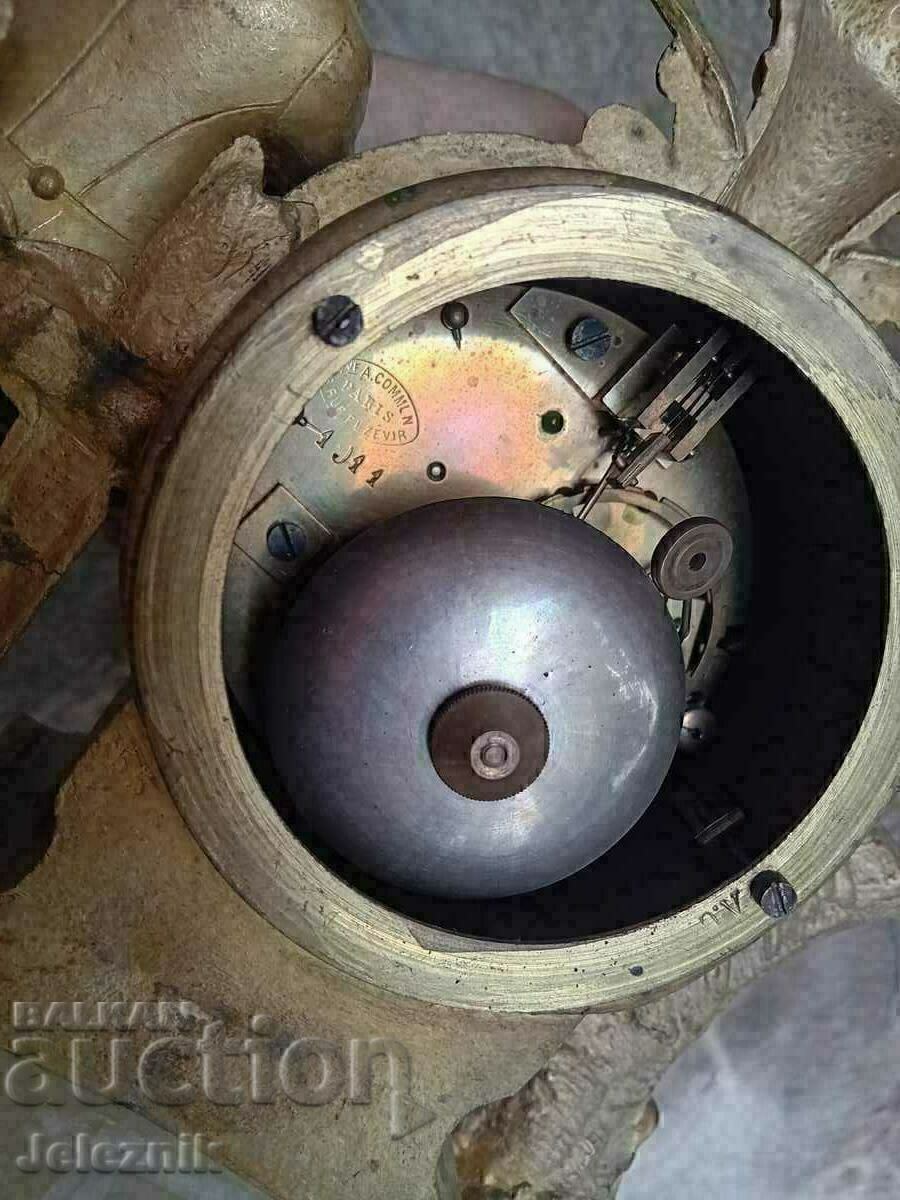 Rar ceas francez de cămin, secolul al XIX-lea - Funcționează. - 5