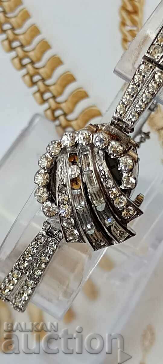 Retro watch Rotary 925 silver with stones 1960 - 5 Retro watch Rotary 925 silver with stones 1960 - 5