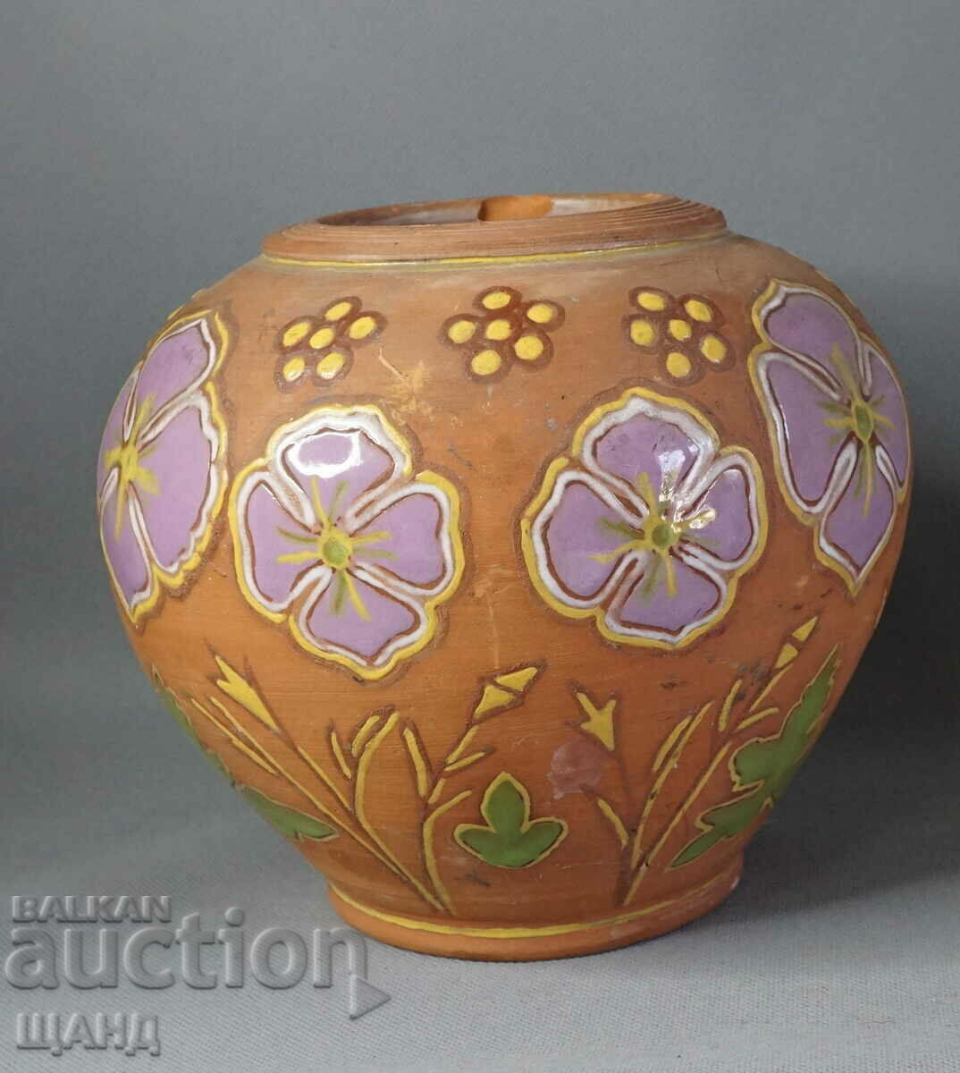 Vaza ceramica Old Ceramics cu flori