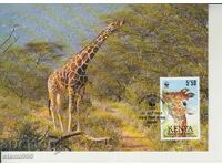 Carte poștală Maximum FDC GIRAFFE ANIMALE WWF