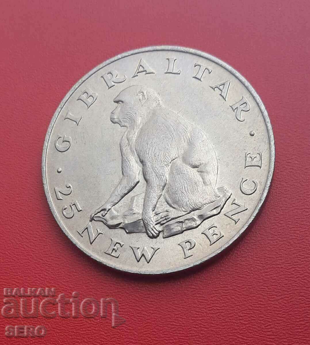 Gibraltar-25 pence 1971