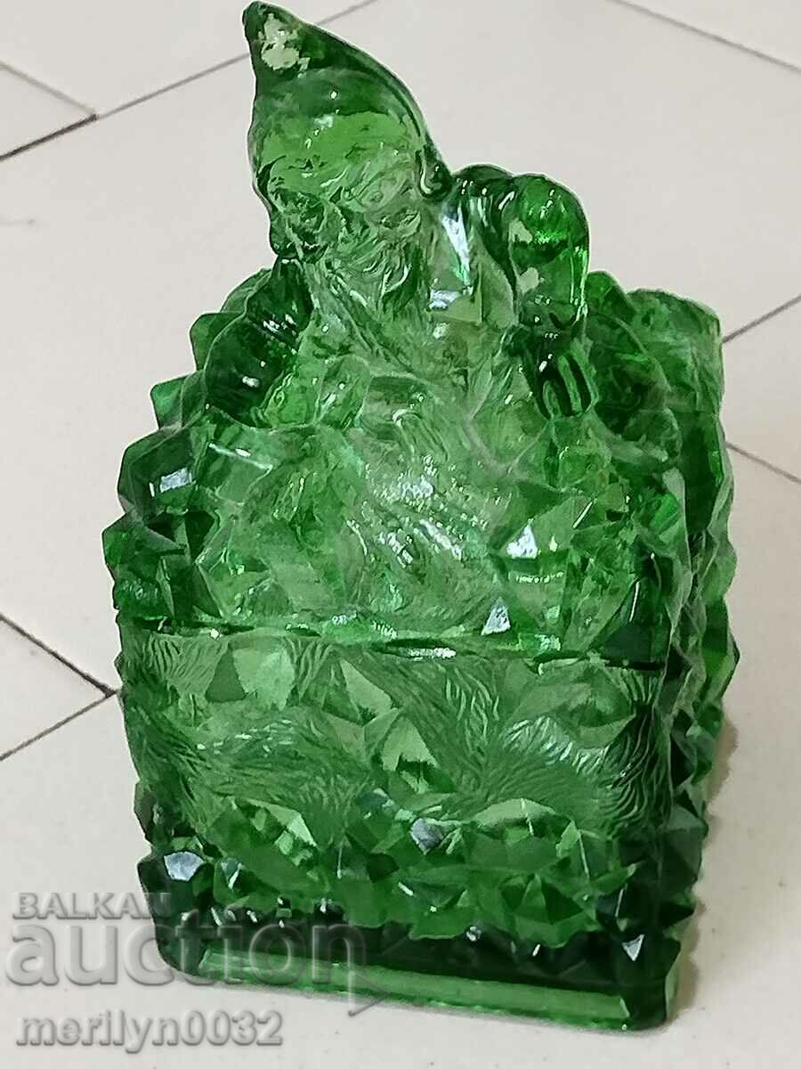 Old glass sugar bowl with dwarf bonbonniere figure with price 129.00 BGN | € 65.96