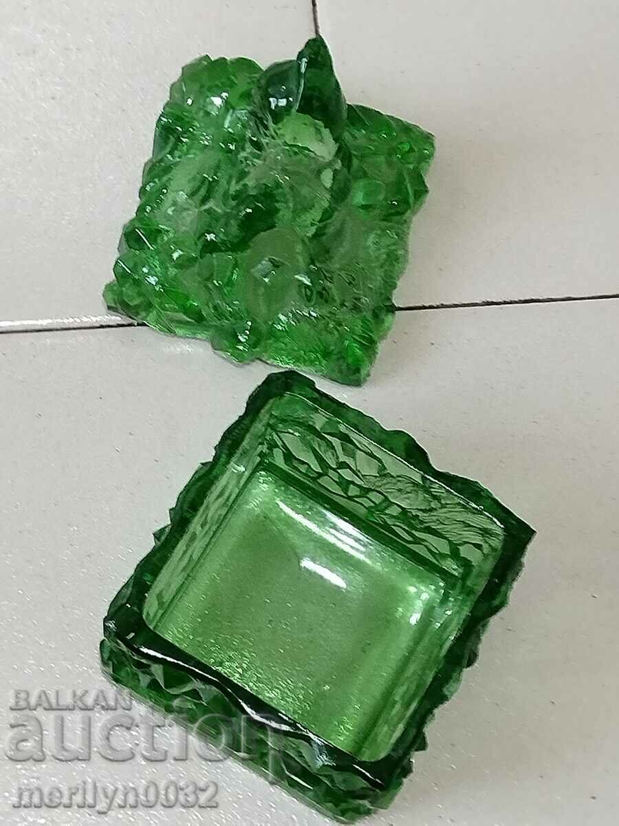 Old glass sugar bowl with dwarf bonbonniere figure - 6