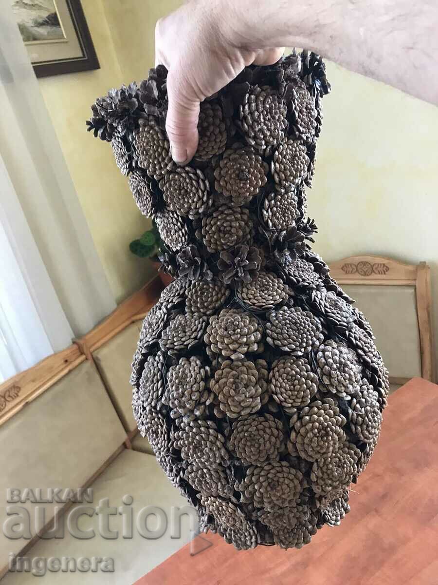 Delivery of VASE BRAIDED FROM CONES AND BLACK CORD FOR DRIED FLOWERS Delivery of VASE BRAIDED FROM CONES AND BLACK CORD FOR DRIED FLOWERS