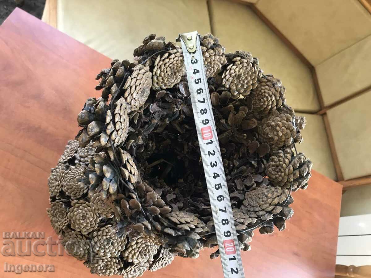 VASE BRAIDED FROM CONES AND BLACK CORD FOR DRIED FLOWERS - 6 VASE BRAIDED FROM CONES AND BLACK CORD FOR DRIED FLOWERS - 6