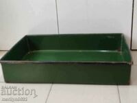 Old enamel pan 62/42 cm dish with enamel pan tray