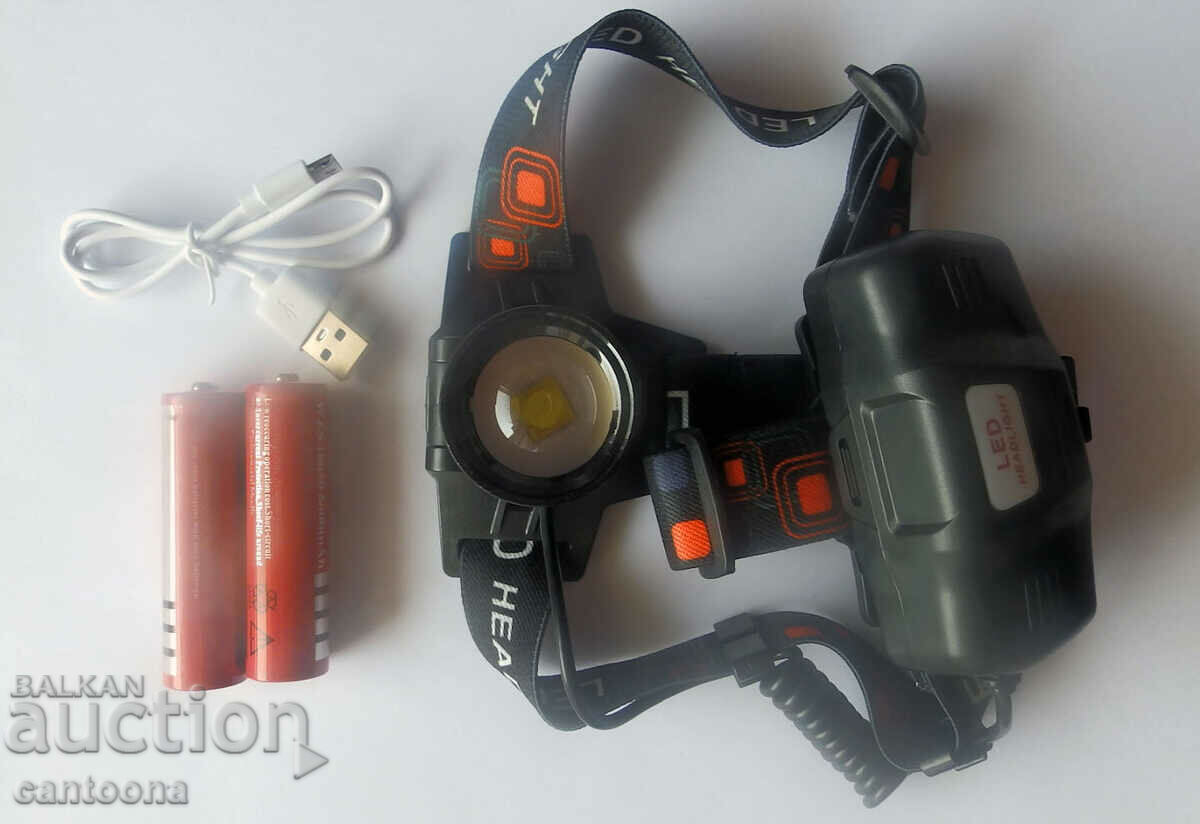 Auction Powerful headlamp with quadruple LED diode - XHP50.2, ZOOM function, USB Auction Powerful headlamp with quadruple LED diode - XHP50.2, ZOOM function, USB
