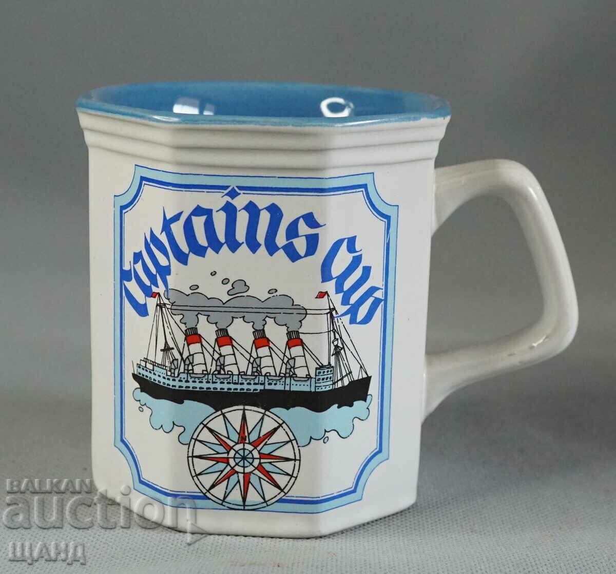 Old Advertising ceramic mug ship steamer