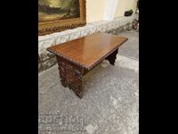 Old English solid wood table with carving