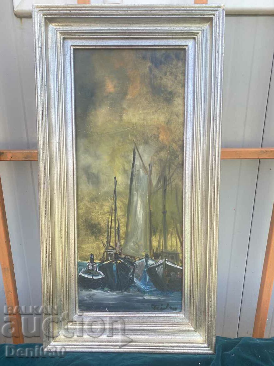 Beautiful original oil on wood painting