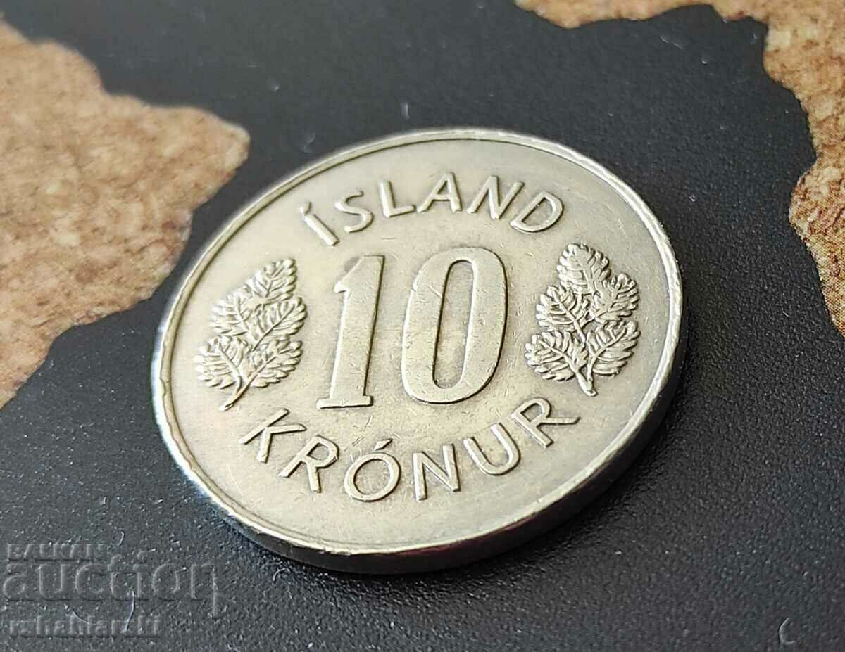 Coin Iceland 10 kroner, 1971