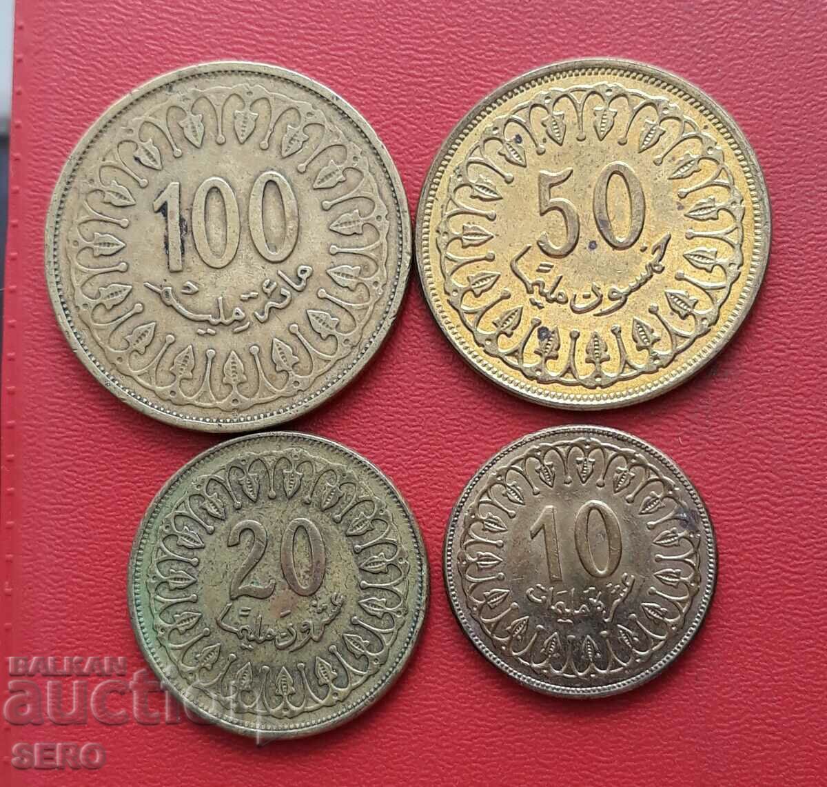 Tunisia-lot 4 coins