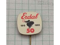 ERDAL 50 DE ANI LOGO PUBLICITATE BADGE 1965