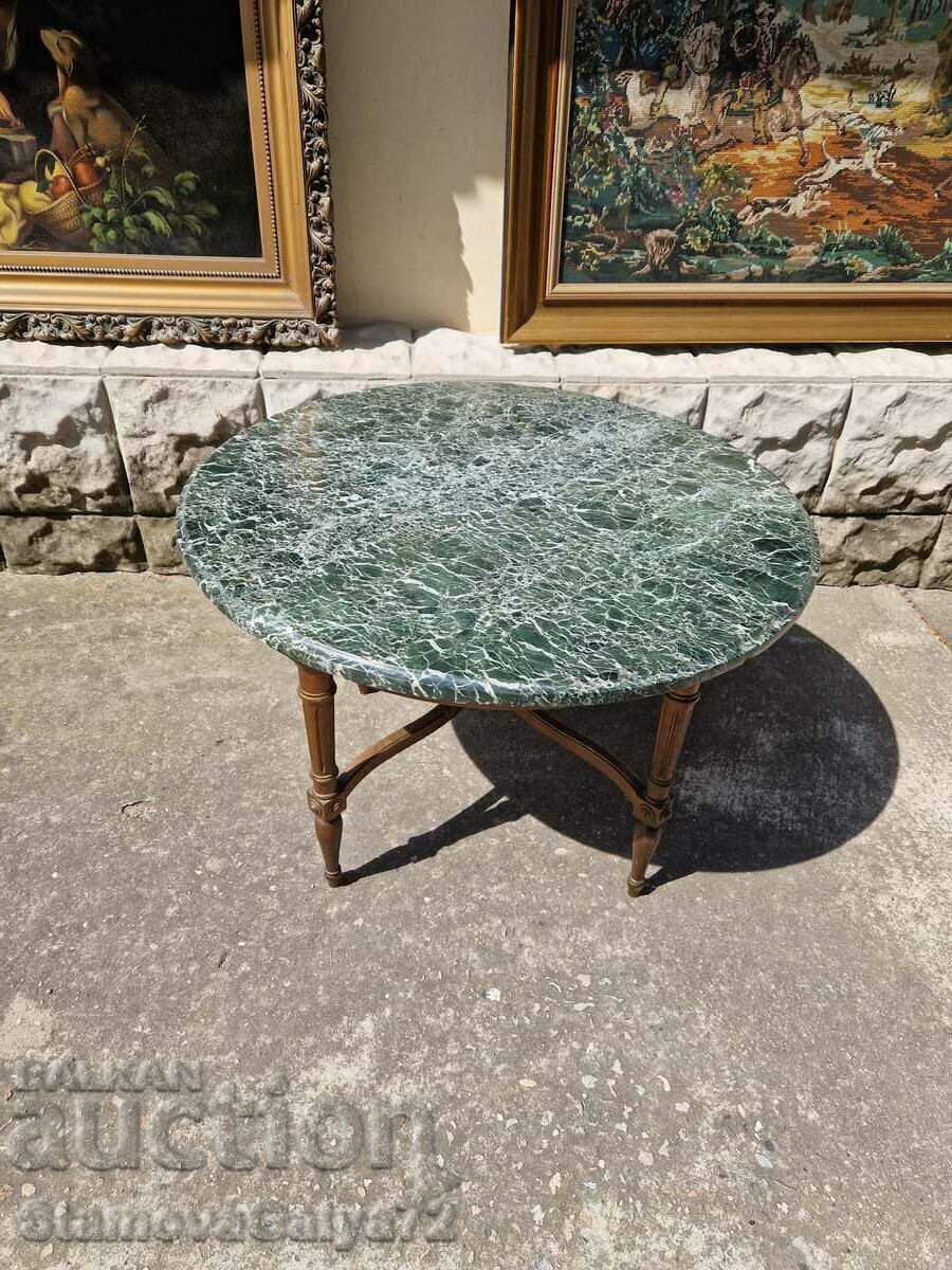 Beautiful German antique solid wood coffee table with marble top with price 188.00 BGN | € 96.12 Beautiful German antique solid wood coffee table with marble top with price 188.00 BGN | € 96.12