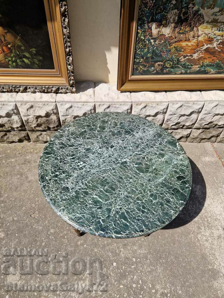 Auction Beautiful German antique solid wood coffee table with marble top Auction Beautiful German antique solid wood coffee table with marble top