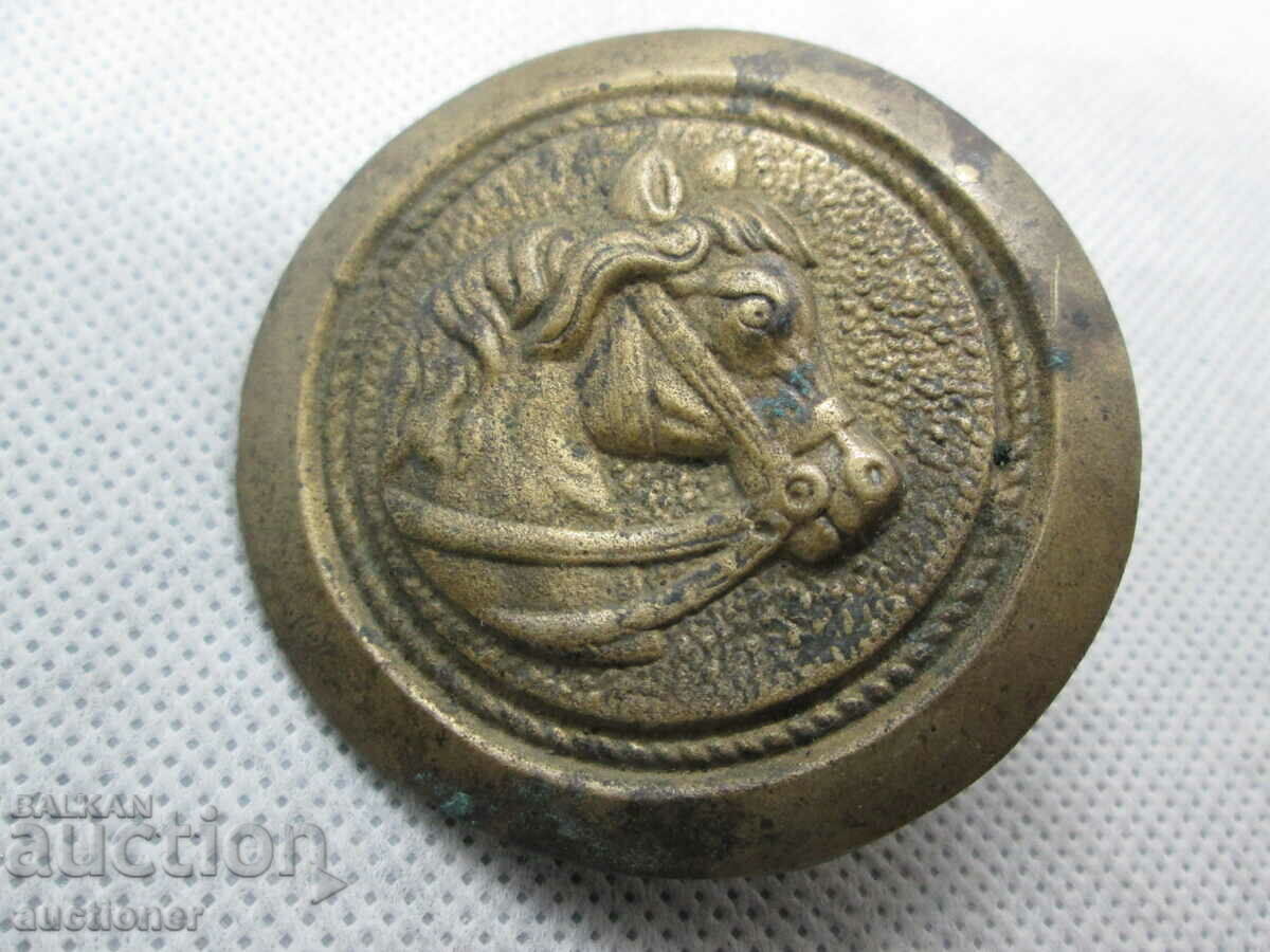 OLD BRASS HORSE HEAD APPLIQUE - 6 OLD BRASS HORSE HEAD APPLIQUE - 6