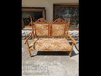 Lovely Antique Belgian Solid Wood Canape Bench