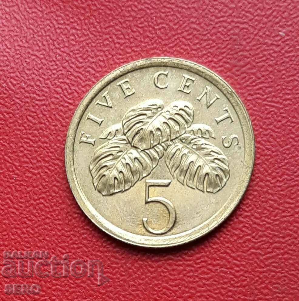 Singapore-5 cents 1989