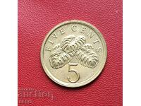 Singapore-5 cents 1989