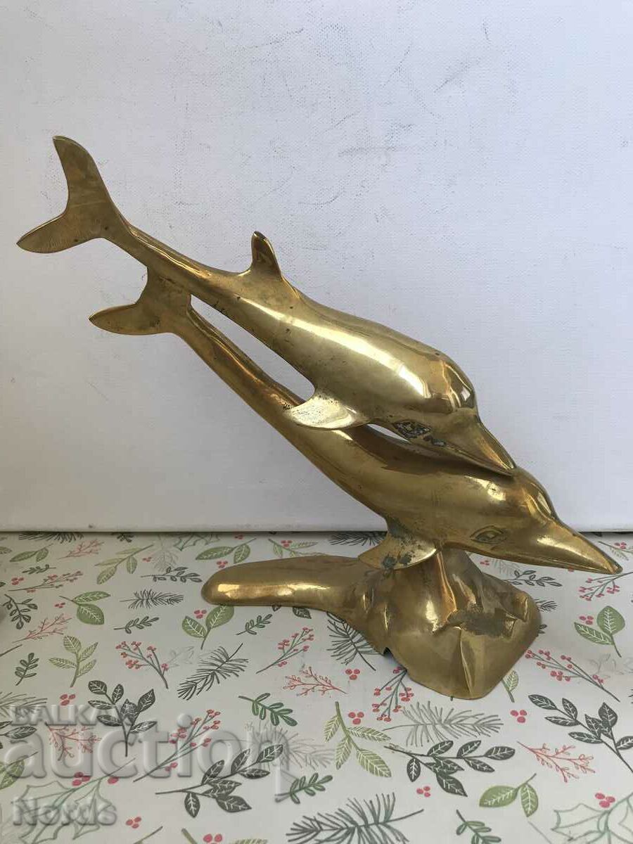 Brass figurine Dolphins