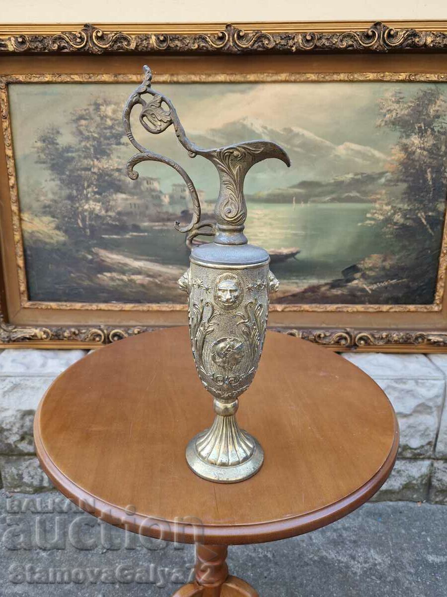 Beautiful antique Belgian metal jug