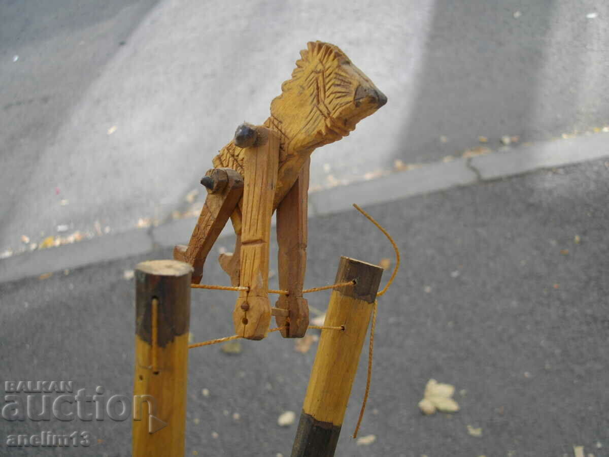 Auction OLD WOODEN TOY GYMNAST Auction OLD WOODEN TOY GYMNAST