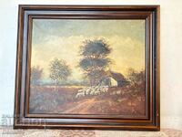 Beautiful old original oil on canvas painting