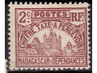 Franța/Madagascar-1908-Pentru suprataxă-Clădirea guvernamentală, MLH