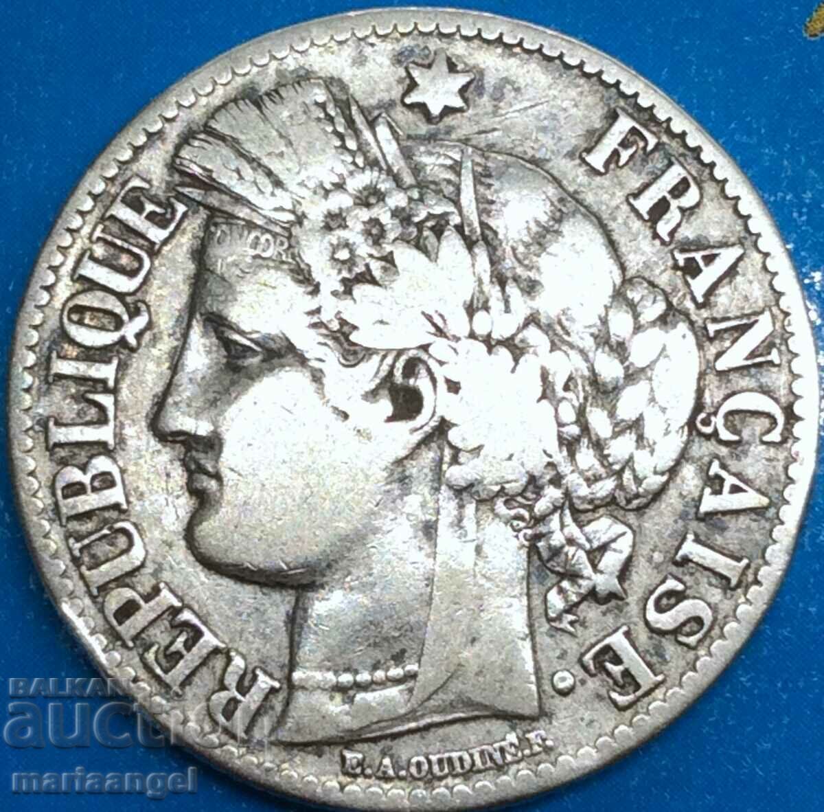 France 2 francs 1873 Ceres silver