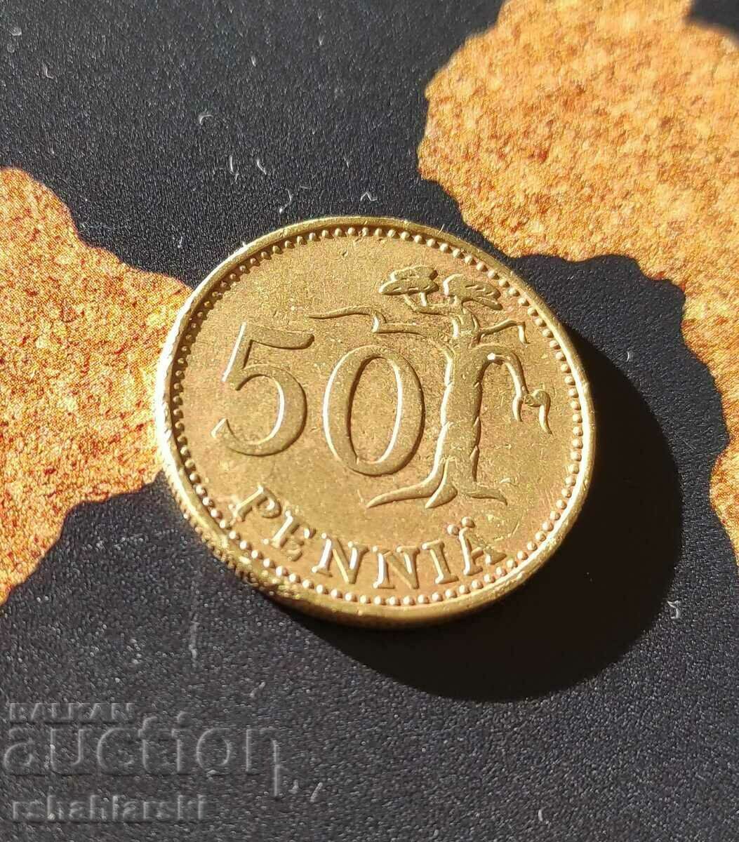 Монета Финландия 50 пенита, 1963