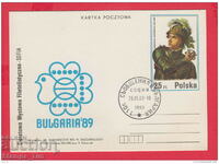 C230280 / Poland1989 St. filet. exhibition Bulgaria 89 emblem