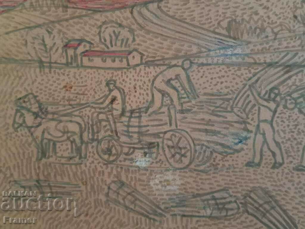 Stefan Gatsev (1935-1986) Lângă satul Bozhilovtsi 1979. Tehnologie mixtă - 5