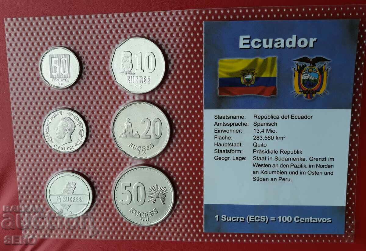 Ecuador-SET 1988-1991 από 6 νομίσματα