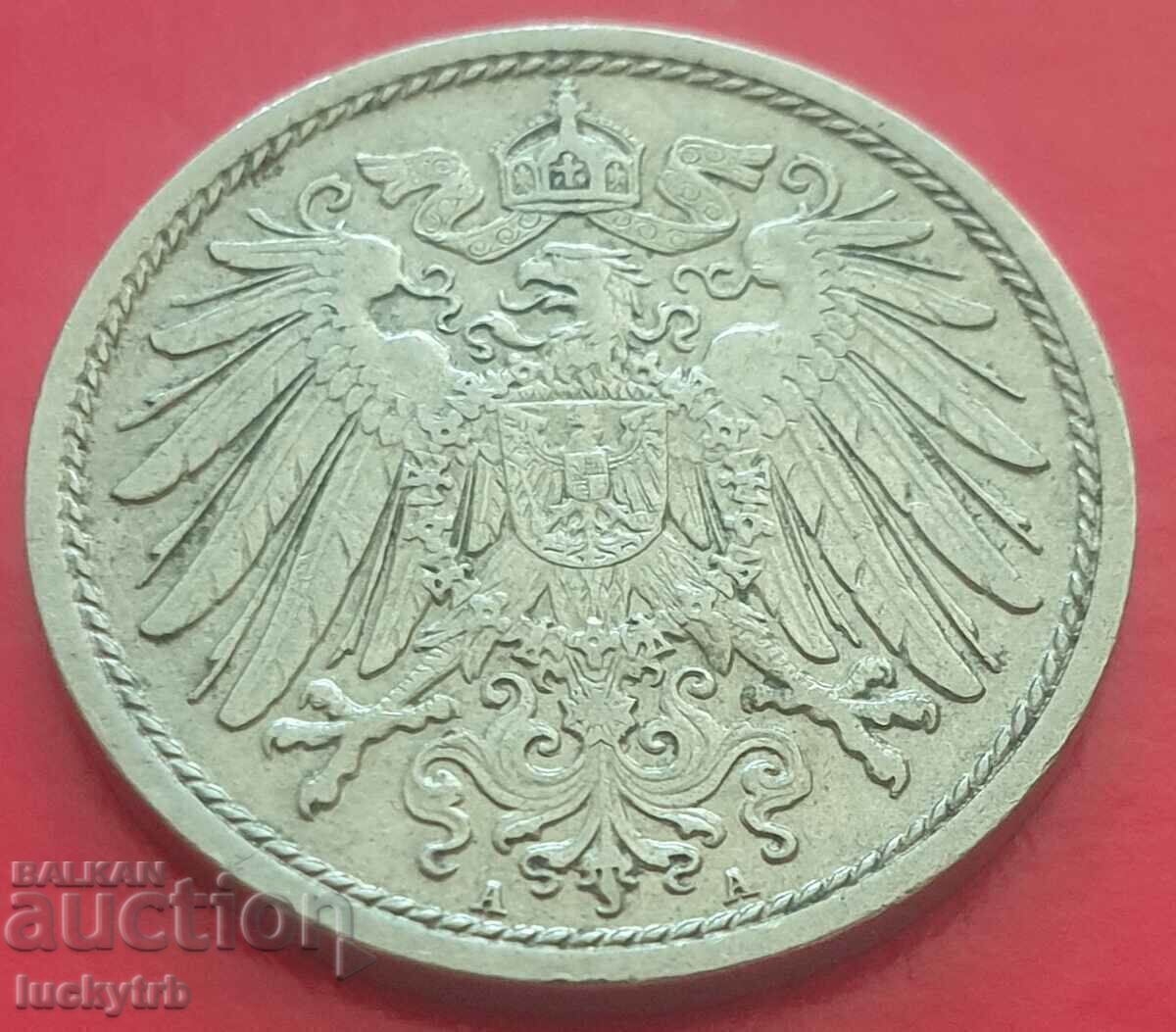 10 πφένιγκ 1908 "Α" - Γερμανία με τιμή € 0.60 | 1.17 BGN
