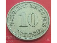 10 Pfennig 1908 - Γερμανία