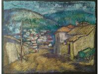 Painting, rural landscape, 1980s