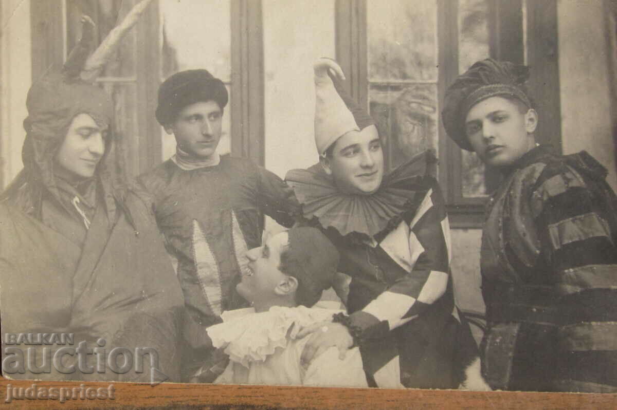 Cartea foto veche a Regatului Bulgariei cu clovni clovni 1921