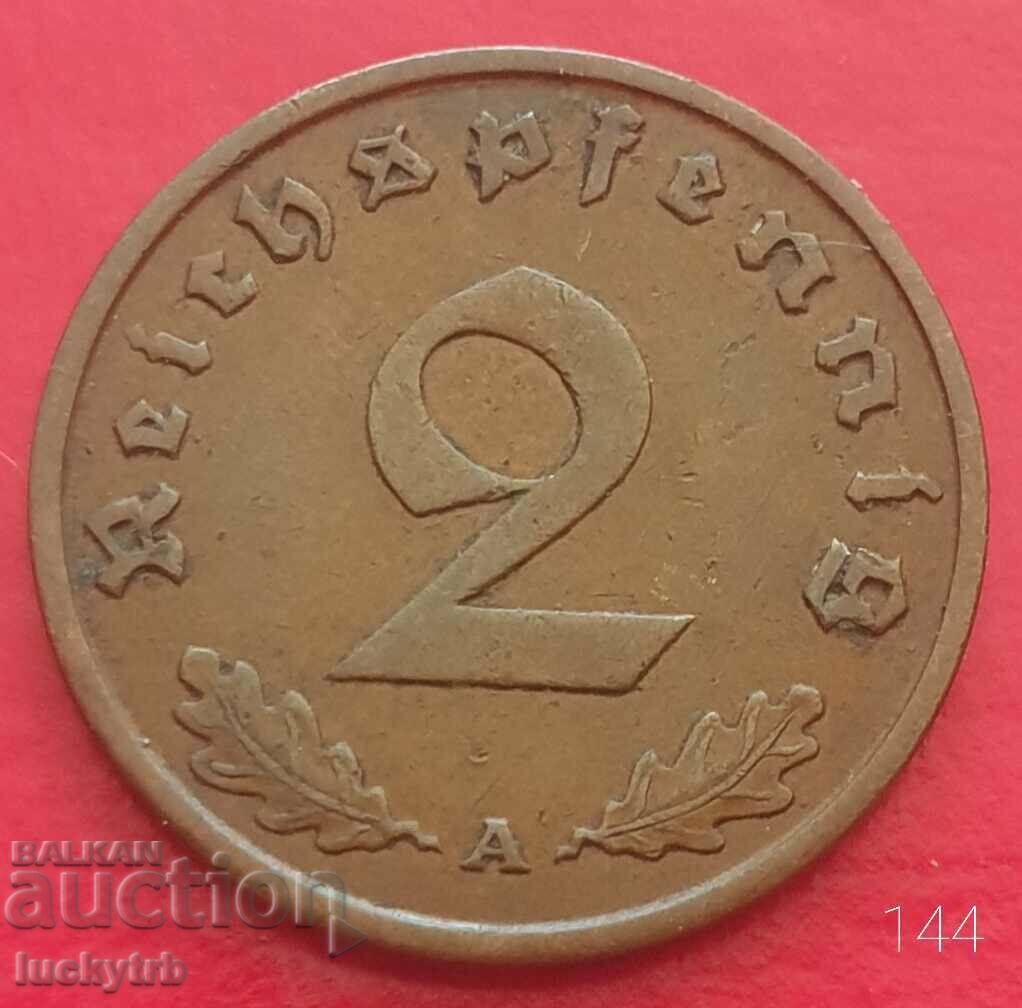 2 pfennig 1937 "A" - Γερμανία