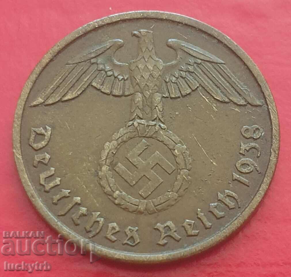 2 райхспфенига 1938 "А" - Германия с цена € 2.00 | 3.91 лв.