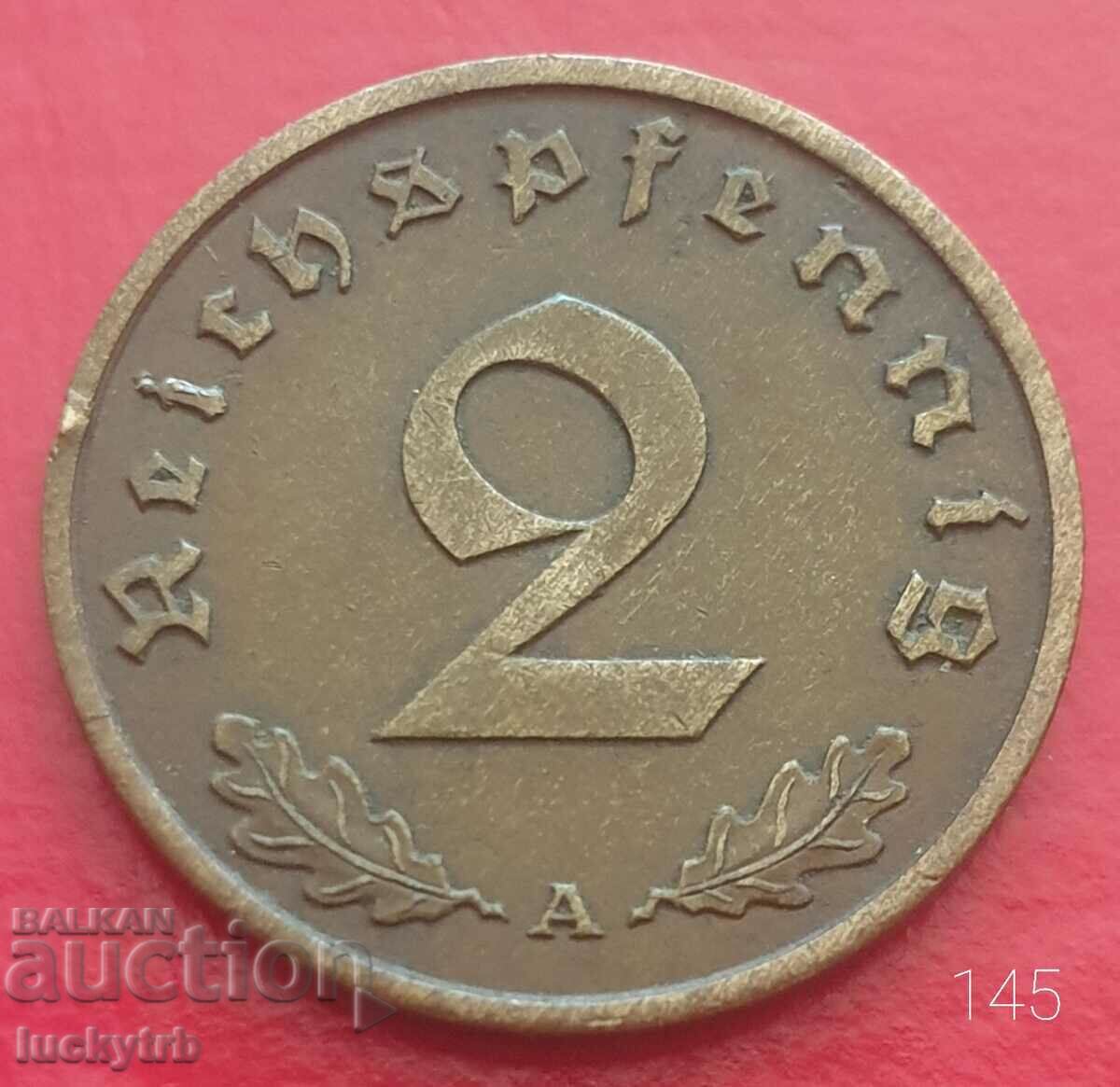 2 pfennig 1938 "A" - Γερμανία