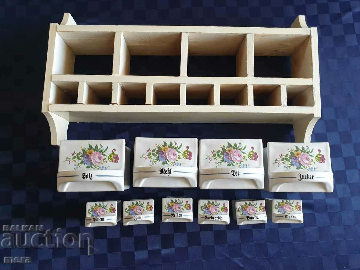 Αντικέ ντουλάπι μπαχαρικών με πορσελάνινα συρτάρια με τιμή 420.00 BGN | € 214.74