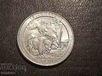 2010 R 25 cents Yellowstone