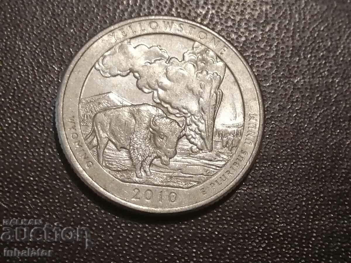 2010 R 25 cents Yellowstone