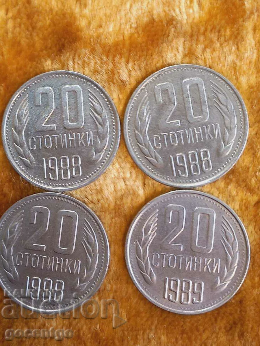 20 σεντς 1988 - 89