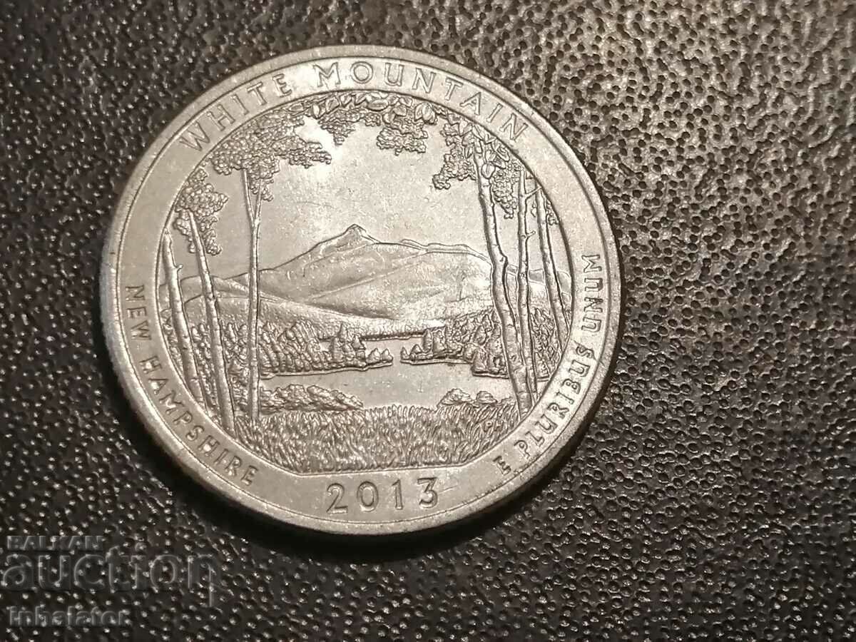 2013 D 25 Cent New Hampshire